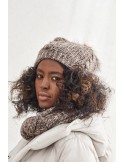 Dark brown winter set, hat and scarf C40 - Online store - Boutique